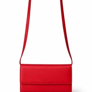 JW Pei Red Faux Leather Crossbody Bag
